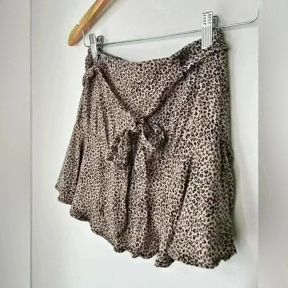 Urban Romantics Womens Leopard Cheetah Animal Print Preppy Euro Summer Skirt XS - Picture 2 of 7